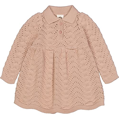 Müsli by Green Cotton Baby - Mädchen Knit Needle Out L/S Baby Casual Dress, Spa Rose, 92 EU von Müsli by Green Cotton