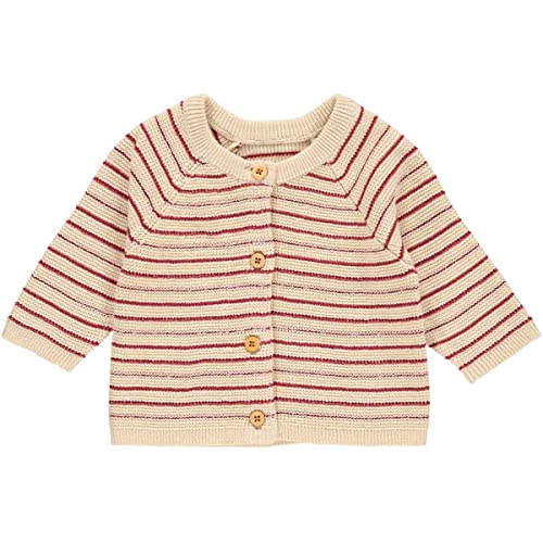 Müsli by Green Cotton Baby - Mädchen Knit Stripe Baby Cardigan Sweater, Berry Red, 62 EU von Müsli by Green Cotton