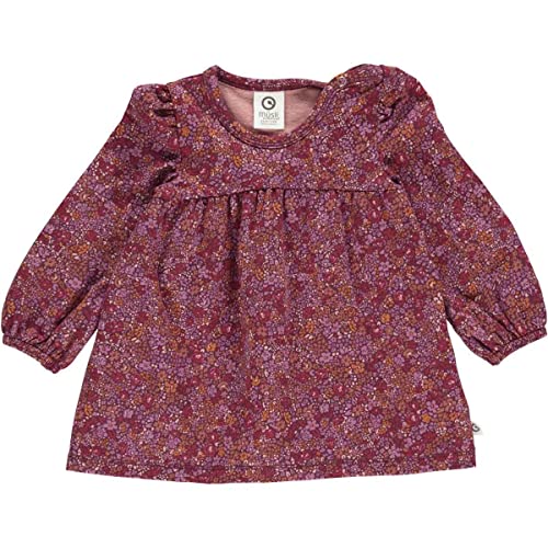 Müsli by Green Cotton Baby - Mädchen Petit Blossom L/S Baby Casual Dress, Fig/Boysenberry/Berry Red, 68 EU von Müsli by Green Cotton