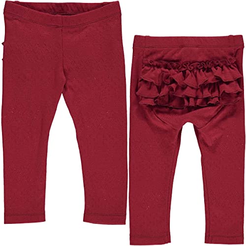 Müsli by Green Cotton Baby - Mädchen Pointel Frill Baby Casual Pants, Berry Red, 74 EU von Müsli by Green Cotton