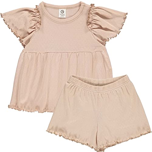 Müsli by Green Cotton Girl's Pyjamas Pretty s/s T and Shorts Pajama Set, Spa Rose, 104 von Müsli by Green Cotton