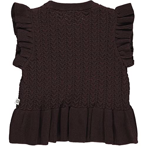 Müsli by Green Cotton Mädchen Knit Frill Sweater Vest, Coffee, 116 EU von Müsli by Green Cotton