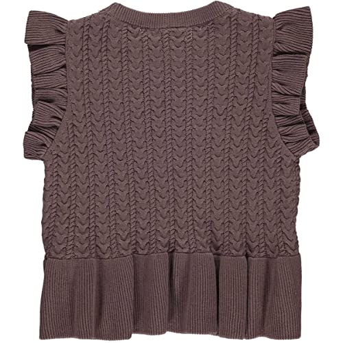 Müsli by Green Cotton Mädchen Knit Frill Sweater Vest, Grape, 110 EU von Müsli by Green Cotton