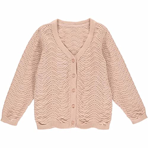 Müsli by Green Cotton Mädchen Knit Needle Out Cardigan Sweater, Spa Rose, 104 EU von Müsli by Green Cotton