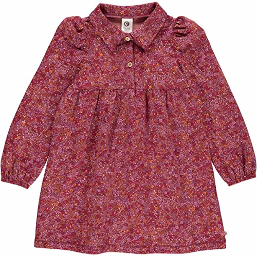 Müsli by Green Cotton Mädchen Petit Blossom Collar L/S Casual Dress, Fig/Boysenberry/Berry Red, 116 EU von Müsli by Green Cotton