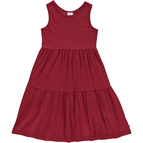 Müsli by Green Cotton Mädchen Pointel Layer Casual Dress, Berry Red, 122 EU von Müsli by Green Cotton