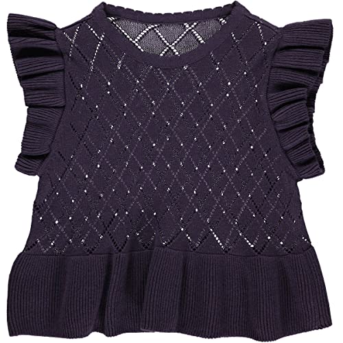 Müsli by Green Cotton Mädchen Strik Frill Sweater Vest, Dark Lilac, 140 EU von Müsli by Green Cotton