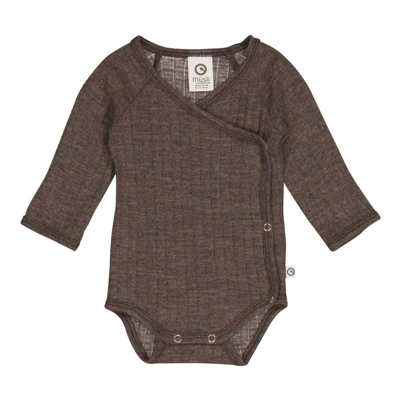 Müsli Woll-Wickelbody langarm Rippqualität Merinowolle von Müsli