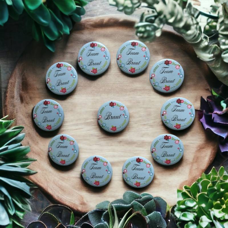 Buttons Zum Anstecken Für Junggesellinenabschied, "Braut" "Team Braut", Jga Buttons Zum Anstecken Für Junggesellinenabschied, "Braut" "Team Braut", Jga von Muetzenfritze
