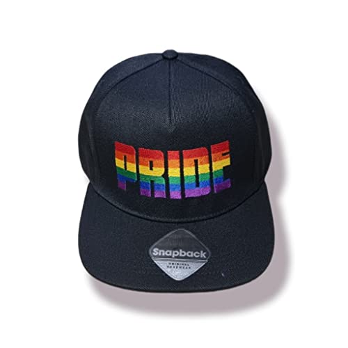 Mützenfritze Hochwertig bestickte 5 Panel Snapback Cap Pride in Regenbogenfarben. Ideal für CSD, Pride usw. Größenverstellbar von Mützenfritze