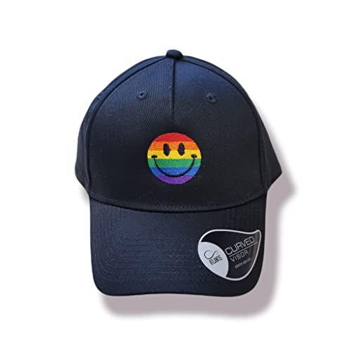 Mützenfritze Hochwertig Bestickte Basecap Smiley in Regenbogenfarben. Perfekt für CSD, Pride. Größenverstellbar von Mützenfritze