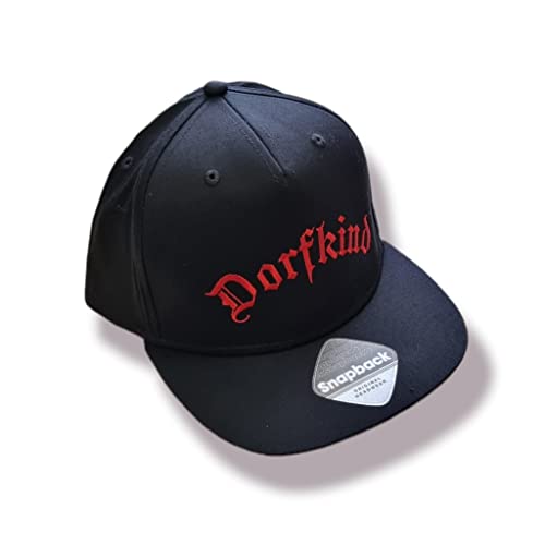 Mützenfritze Bestickte 5 Panel Snapback Cap Dorfkind in Schwarz von Mützenfritze