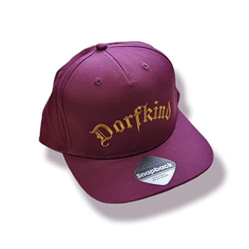 Mützenfritze Bestickte 5 Panel Snapback Cap Dorfkind in Burgunder von Mützenfritze