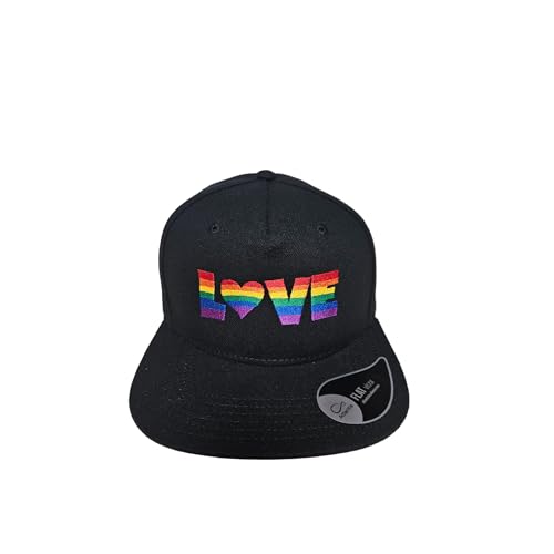 Mützenfritze Bestickte Snapback Cap Love in Regenbogenfarben, perfekt für CSD, Pride, Gayflag von Mützenfritze