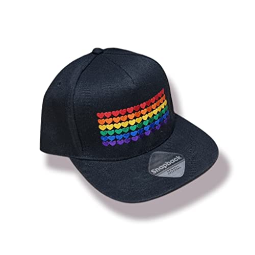 Mützenfritze Hochwertig bestickte Snapback Cap Rainbowhearts. Ideal für CSD, Pride usw. Größenverstellbar von Mützenfritze