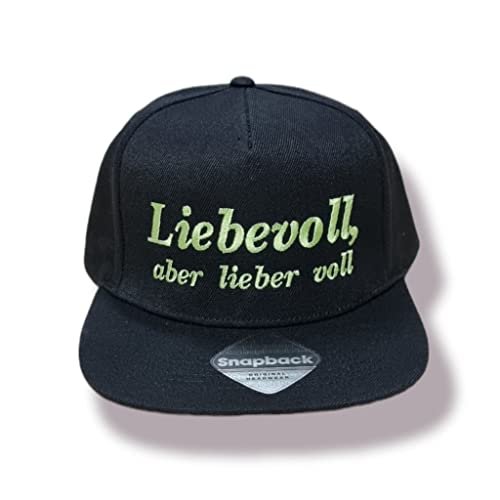 Mützenfritze Lustige bestickte Snapback Cap Liebevoll Aber Lieber voll, in der Größe verstellbar, Funny, witzig von Mützenfritze