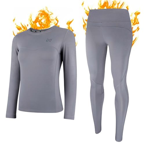 Muezna Thermounterwäsche Damen Set Lange Johns Ski Base Layer, mit weichem Fleece gefüttert, Warme Top bis Bottom Funktionswäsche für zu Hause, kaltes Wetter, Joggen von Muezna