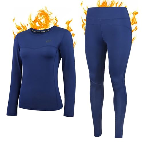 Muezna Thermounterwäsche Damen Set Lange Johns Ski Base Layer, mit weichem Fleece gefüttert, Warme Top bis Bottom Funktionswäsche für zu Hause, kaltes Wetter, Joggen von Muezna