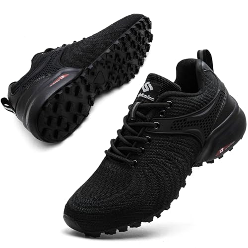 Mufanton Traillaufschuhe Herren Laufschuhe Wanderschuhe Leicht Straßenlaufschuhe Sneaker Trekkingschuhe rutschfeste Outdoor Fitnessschuhe Sportschuhe,Schwarz,EU44 von Mufanton