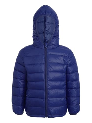 Mufeng Kinder Daunenjacke Jungen Mädchen Hoodie Winterjacke Steppjacke Kaupzejacke Mantel Übergangsjacke Warme Wintermantel Dunkel Blau 158-164 von Mufeng