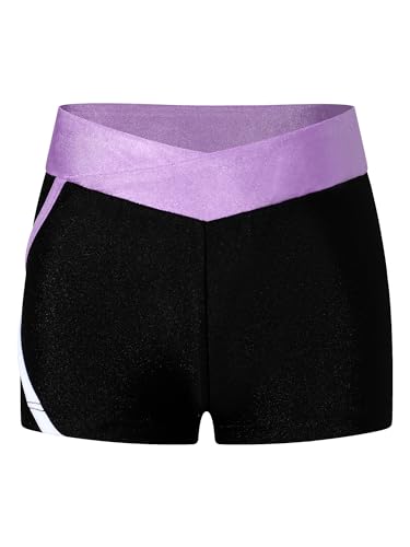 Mufeng Kinder Mädchen Sport Shorts Booty Kurze Hose Sportlich Hot Pants Tanzshorts Untershorts Workout Fitness Yoga Freizeit Ca Lavendel 146-152 von Mufeng