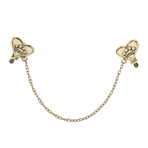 Mufeng Vintage Brosche Mit Kette Für Cardigan Pullover Shrug Bolero Brosche Damen Schmuck Mit Strass Für Cover Up Hochzeit Braut Accessoires Barock Paar Bronze Einheitsgröße von Mufeng