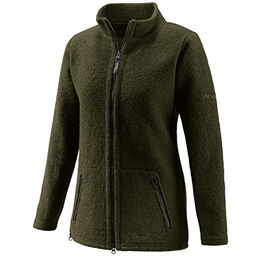 Mufflon Damen Wolljacke Mu- Lou W100 mit Stehkragen Forest Oliv grün - XXL von Mufflon