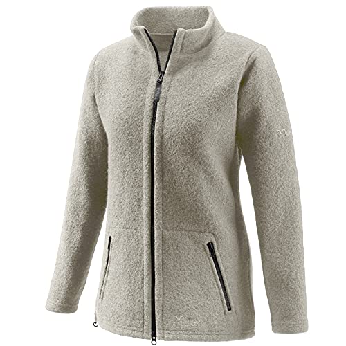 Mufflon Damen Wolljacke Mu- Lou W100 mit Stehkragen Stone beige - L von Mufflon