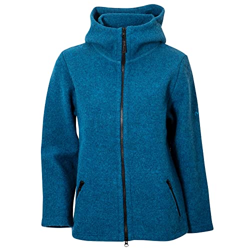 Mufflon Damen Wolljacke Mu- Nele W100 mit Kapuze sea Petrol - M von Mufflon