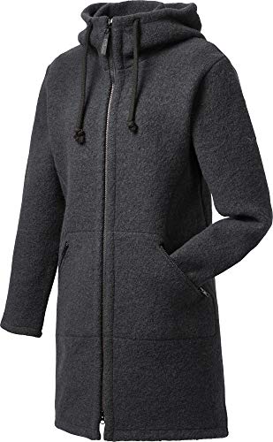 Mufflon Damen Wollmantel Mu-Carla W300 mit Kapuze anthra dunkelgrau - M von Mufflon