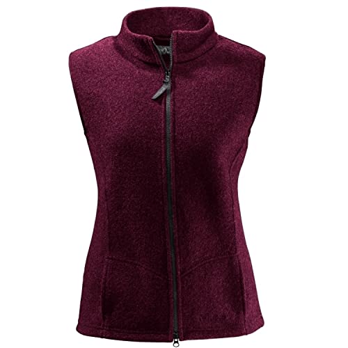 Mufflon Damen Wollweste Mu- Vita W100 mit Stehkragen Berry - M von Mufflon