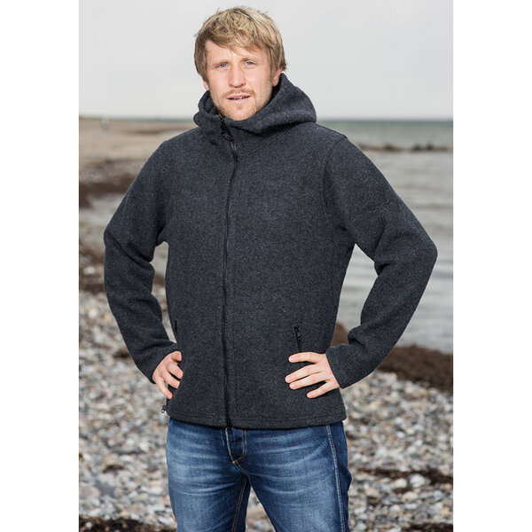 Mufflon Herren Walk-Jacke mit Kapuze Randy reine Schurwolle W300 von Mufflon