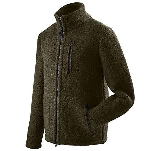 Mufflon Herren Wolljacke Mu- Klaas W100 mit Stehkragen Forest Oliv grün - M von Mufflon