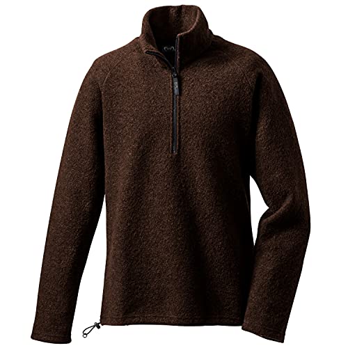 Mufflon Herren Wollpullover Mu- Jonas W100 Troyer braun - M von Mufflon