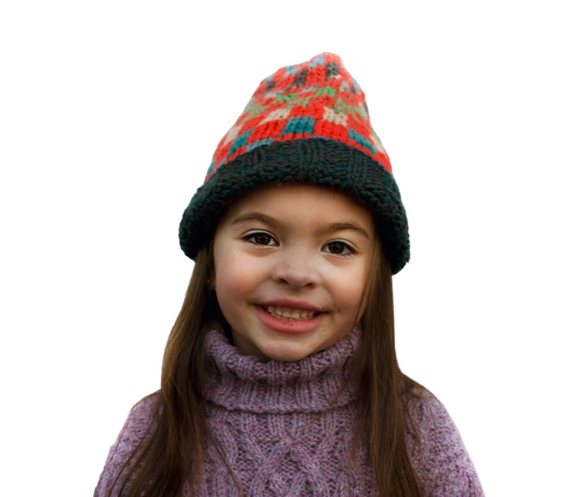 One Of A Kind - Handgestrickte Mütze Beanie Wolle Karo Design Erwachsene S/M Kid Large Ooak von MuffyBrandt