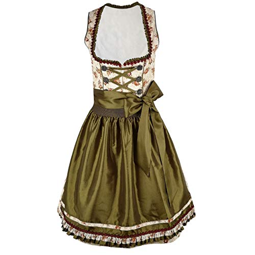 Mufimex Damen Dirndl Kleid Dirndlkleid Trachtenkleid traditionell Midi Marlene Grün 40 von Mufimex