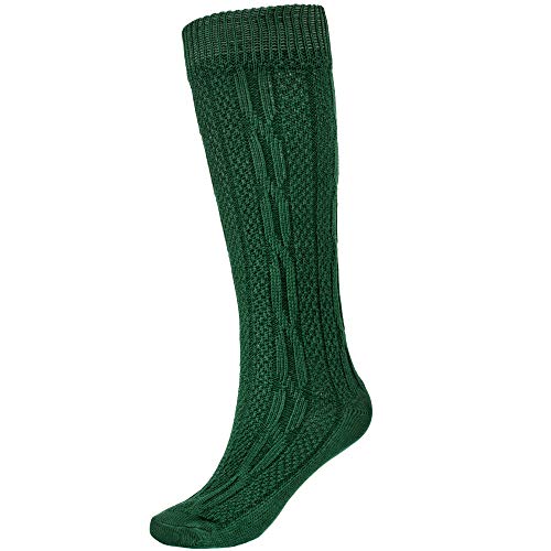 Mufimex Trachtensocken Trachtenstrümpfe Schoppersocke mit Zopfmuster Herren und Damen Grün 41 von Mufimex