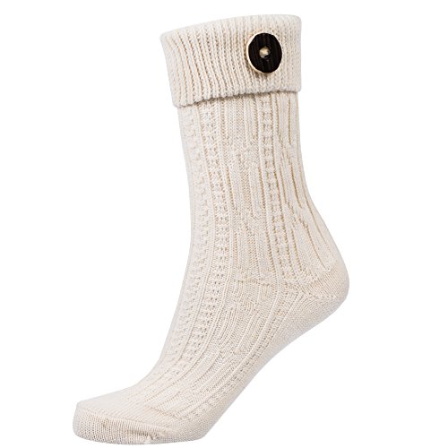 Mufimex Trachtensocken Trachtenstrümpfe Schoppersocke mit Zopfmuster Herren und Damen Knopf natur weiß 41 Mufimex Trachtensocken Trachtenstrümpfe Schoppersocke mit Zopfmuster Herren und Damen Knopf natur weiß 41 von Mufimex