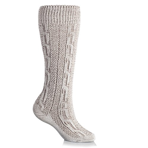 Mufimex Trachtensocken Trachtenstrümpfe Schoppersocke mit Zopfmuster Herren und Damen beige/meliert 43 von Mufimex