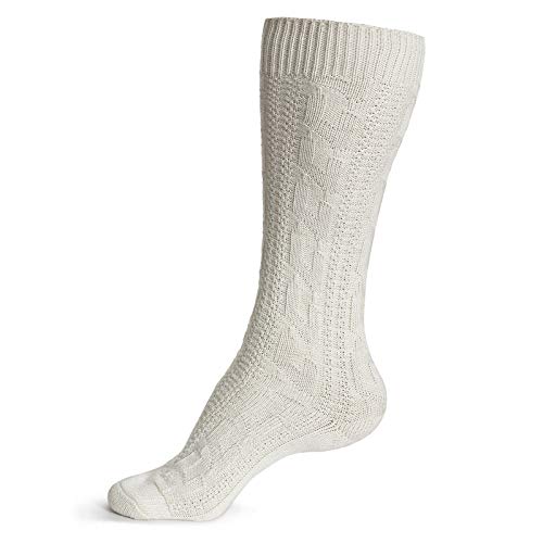 Mufimex Trachtensocken Trachtenstrümpfe Schoppersocke mit Zopfmuster Herren und Damen natur weiß 42 von Mufimex