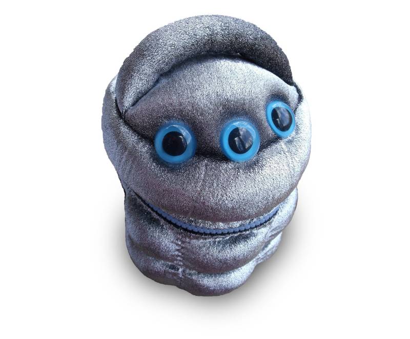 Mini Becher Monster - Thermos Getränk Snack Plüschtier Mittagessen Mason Jar Tasche Metallic Silber Samt Roboter von MugMonsters