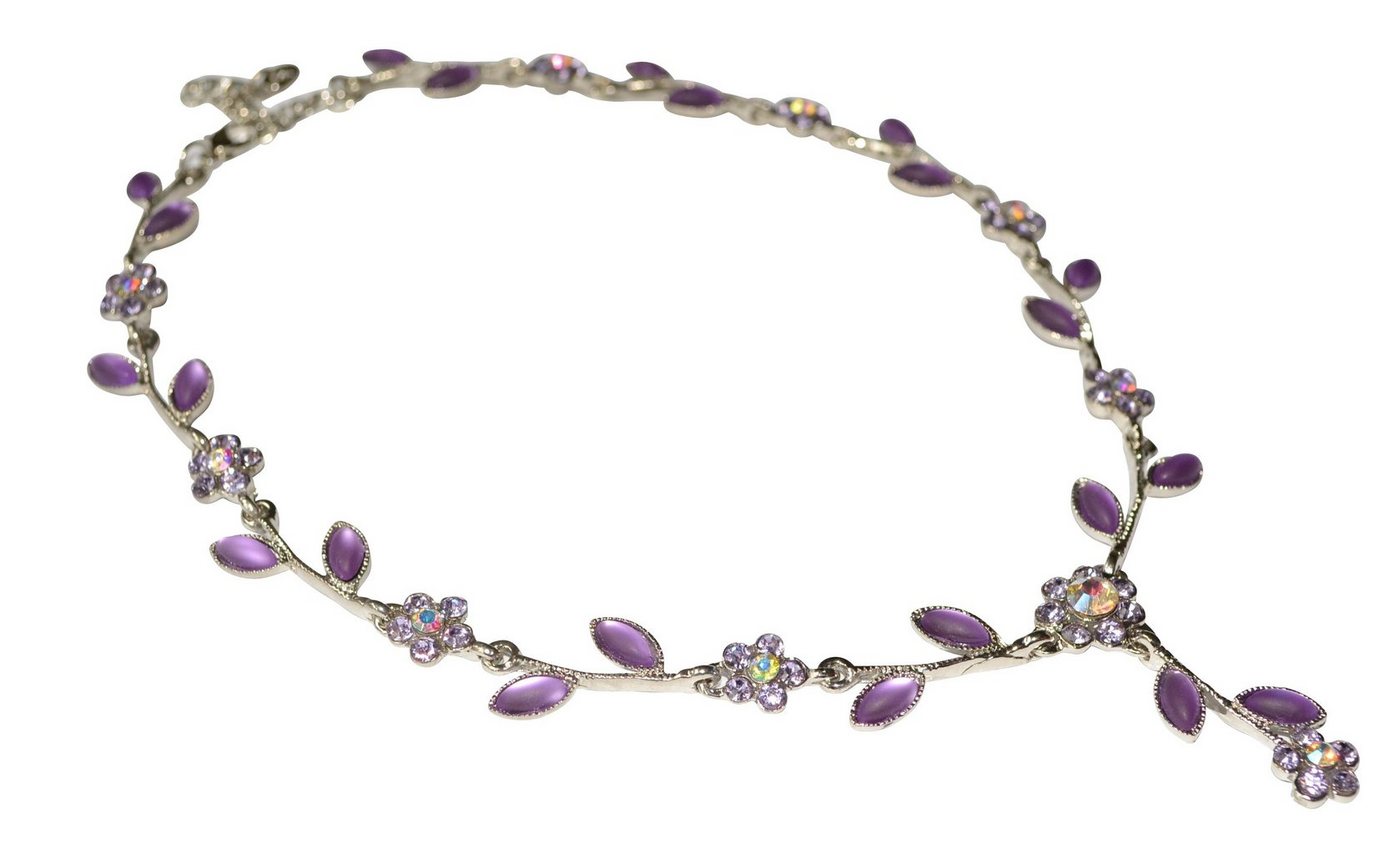 Mugello Collier Kette Fiori lila Glitzerkette festlich chic Trend von Mugello