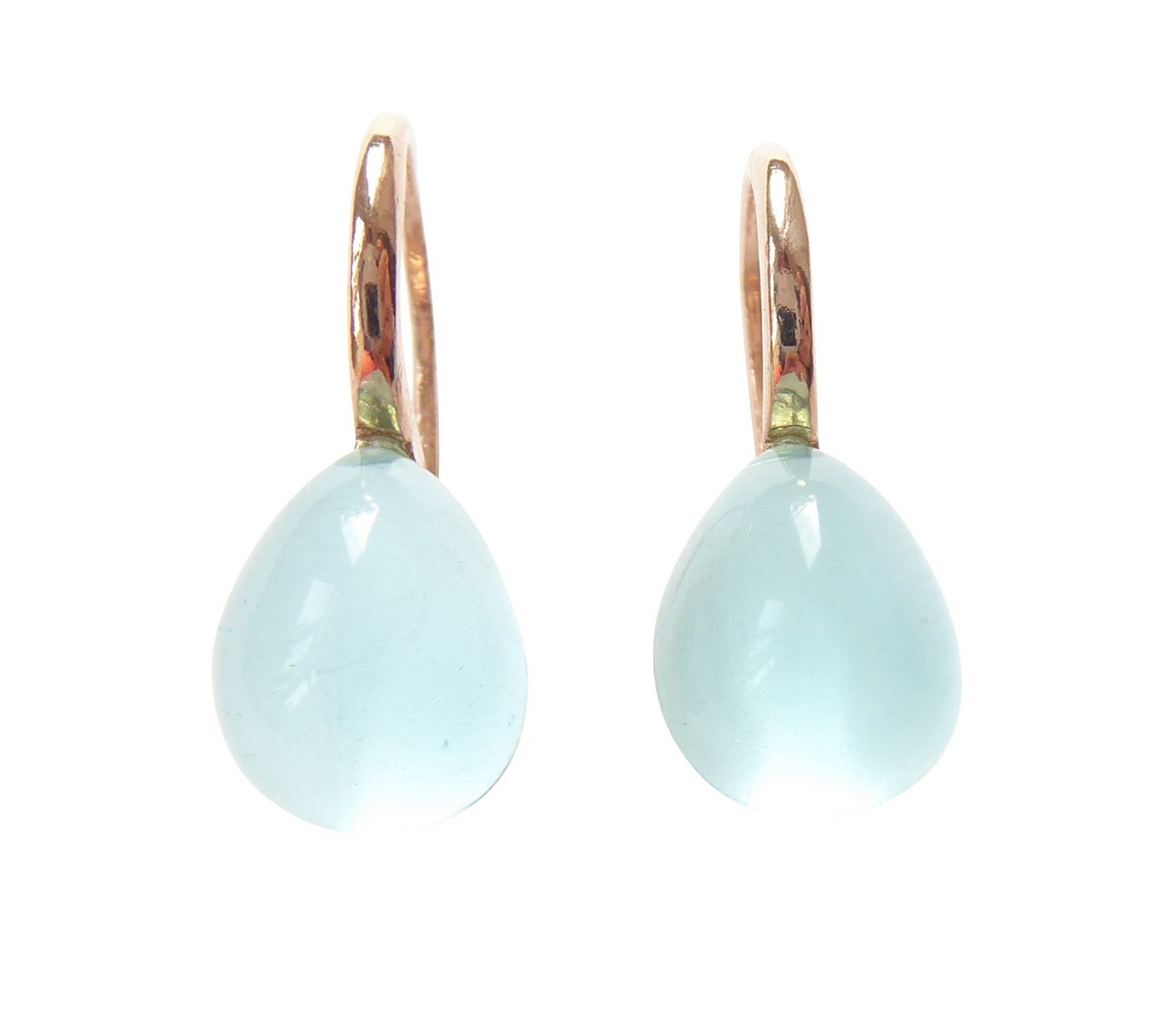 Mugello Paar Ohrhänger Bari aqua vergoldet klein Geschenk Konfirmation basic, made in Italy, Sterlingsilber mit 18K Rotvergoldung von Mugello