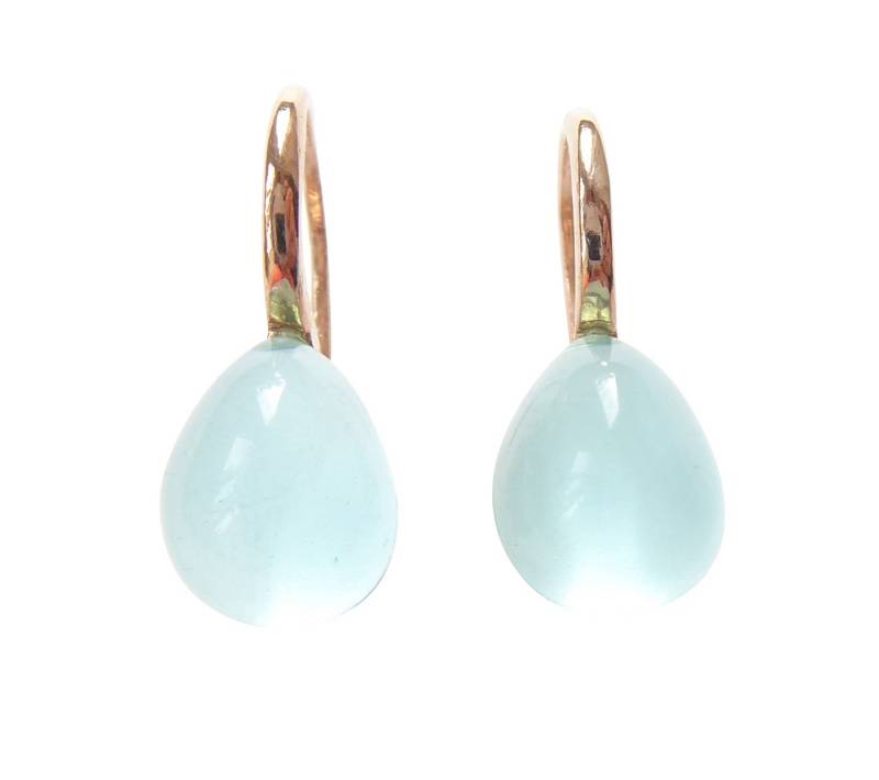 Mugello Paar Ohrhänger Bari aqua vergoldet klein Geschenk Konfirmation basic, made in Italy, Sterlingsilber mit 18K Rotvergoldung von Mugello