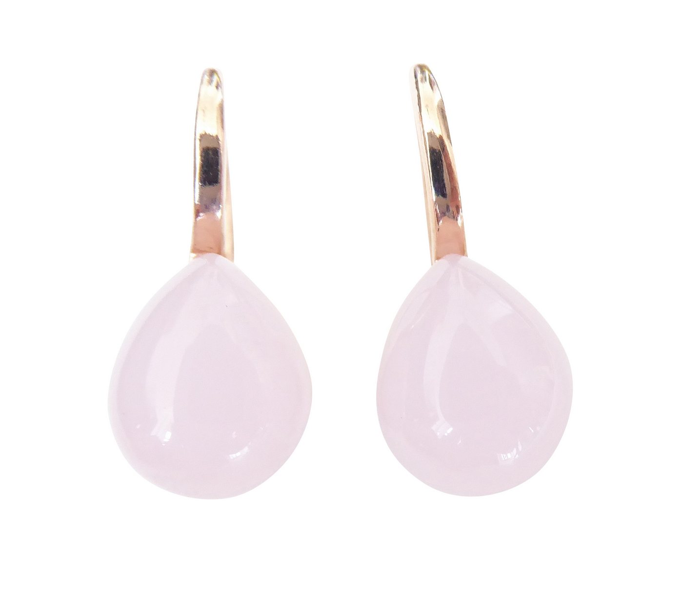 Mugello Paar Ohrhänger Bari rosa vergoldet klein Mädchen basic Pastellfarbe, made in Italy, Sterlingsilber mit 18K Rotvergoldung von Mugello