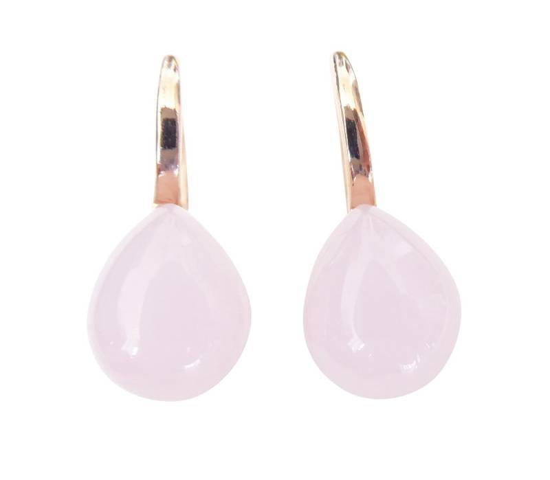 Mugello Paar Ohrhänger Bari rosa vergoldet klein Mädchen basic Pastellfarbe, made in Italy, Sterlingsilber mit 18K Rotvergoldung von Mugello