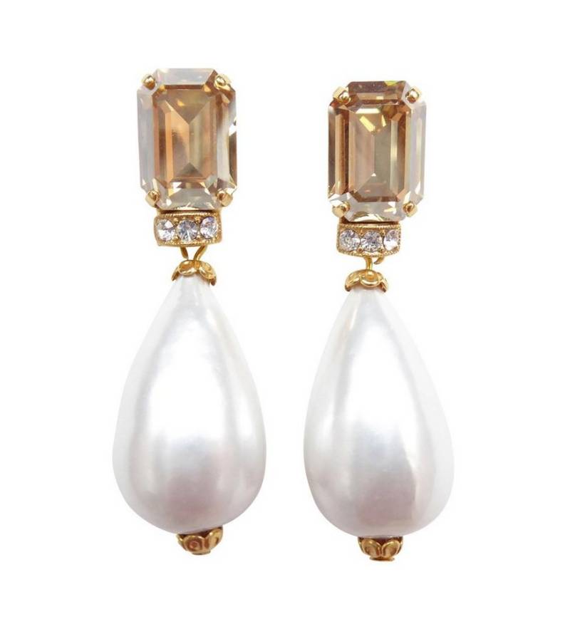 Mugello Paar Ohrstecker Mona citrin Statementohrringe Party Fest Braut Hochzeit, made in Germany Designer JustWin, Statementohrringe von Mugello