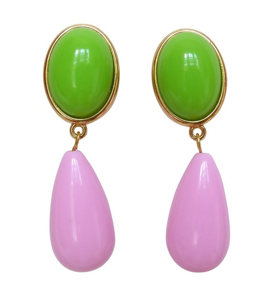 Mugello Paar Ohrstecker Viola kiwi-rosa trendige Eyecatcher bunt knallig farbenfroh, made in Germany Designer JustWin, Statementohrringe von Mugello