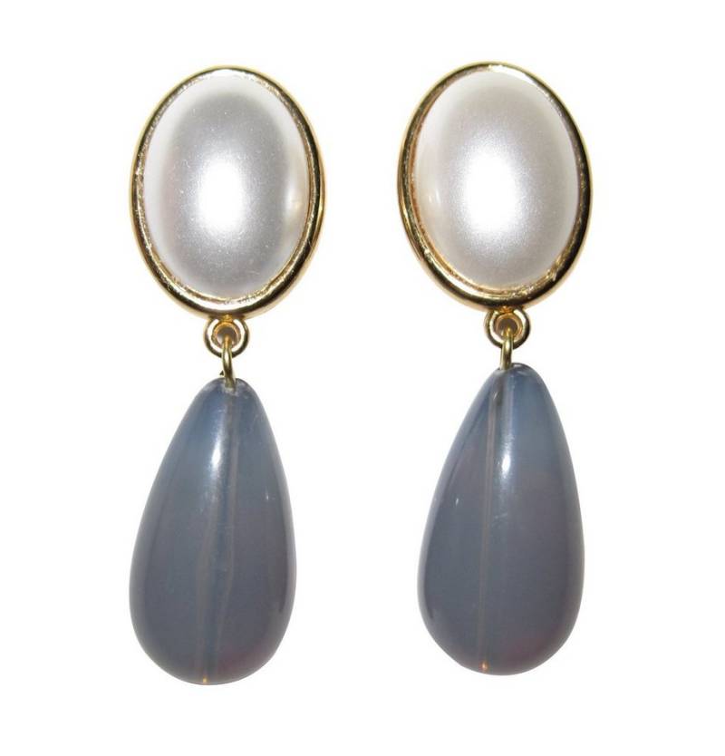 Mugello Paar Ohrstecker Viola perle-mondstein edel festlich Hochzeit klassisch, made in Germany Designer JustWin, Statementohrringe von Mugello