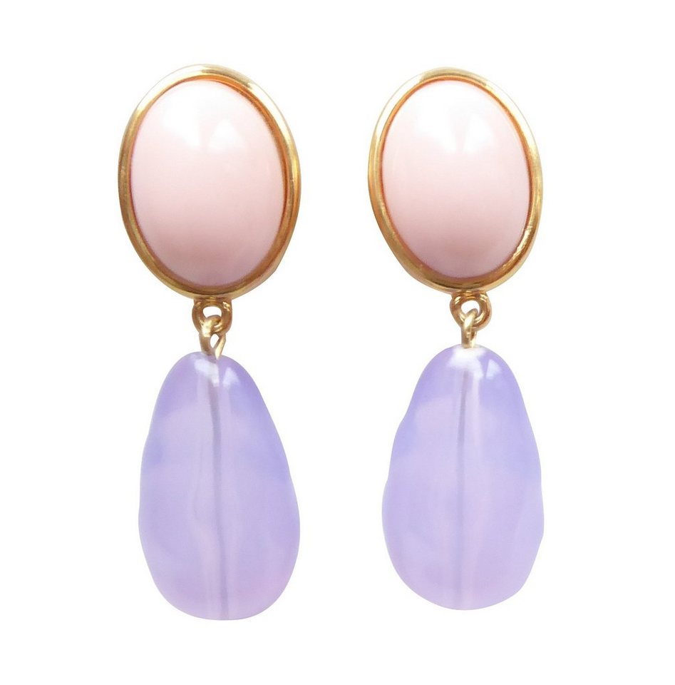 Mugello Paar Ohrstecker Viola rosa-fliederopal modern und auffällig, made in Germany JustWin von Mugello